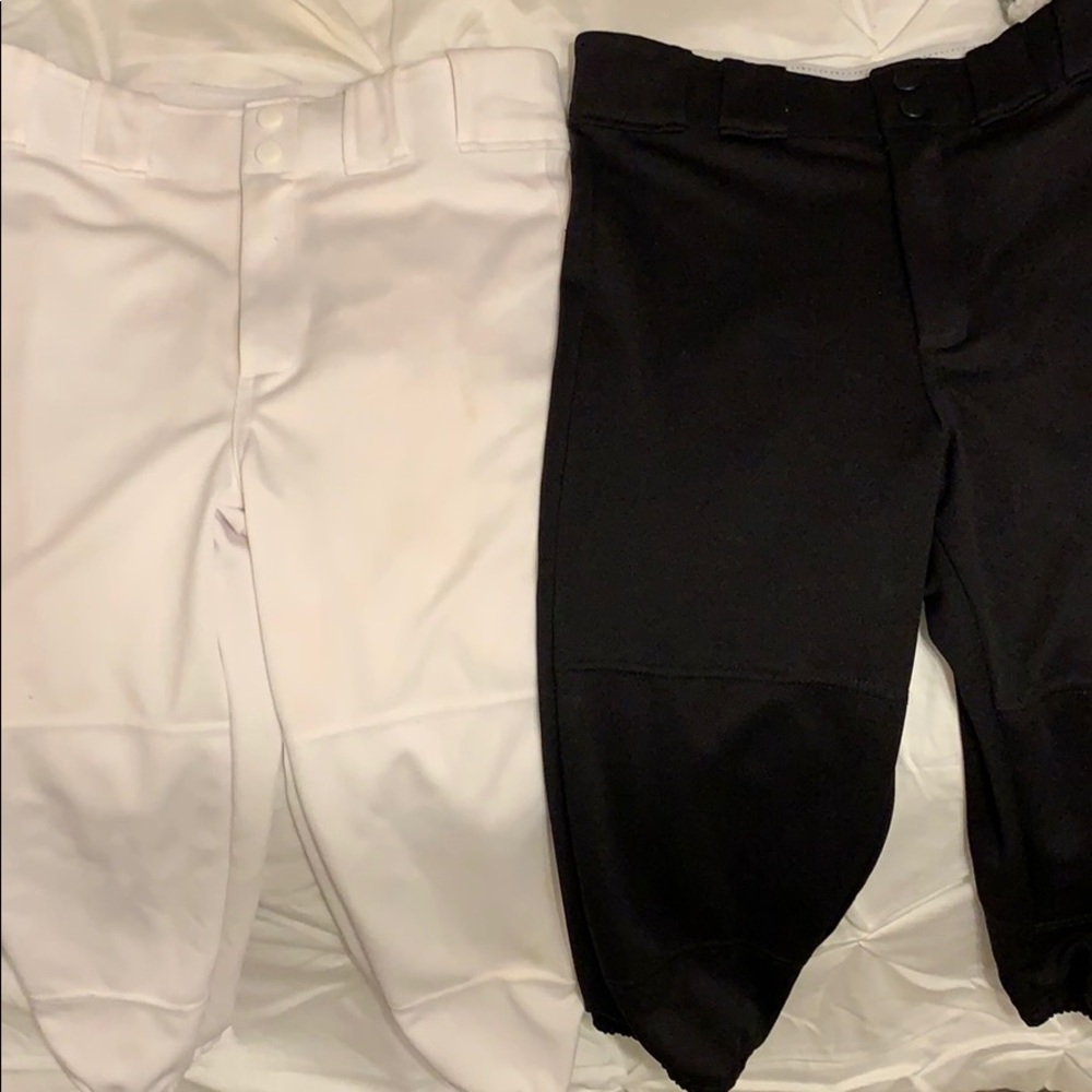 Kids/ Girls Black and white softball pants